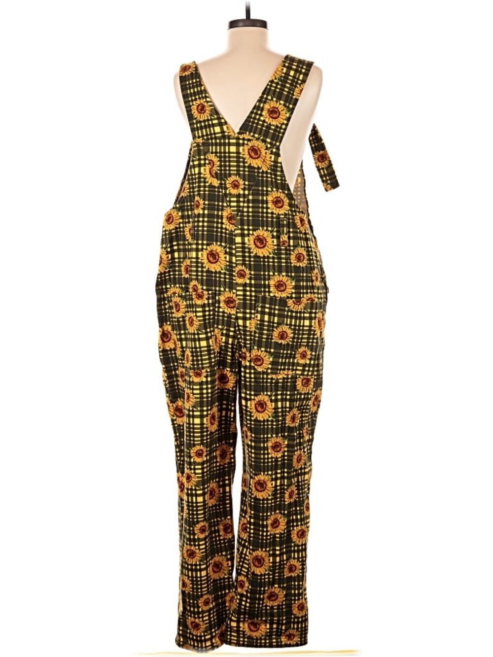 Lucy & Yak Easton Dungarees Green Sunday Sunflowers Print UK 16 NWT - Picture 7 of 7